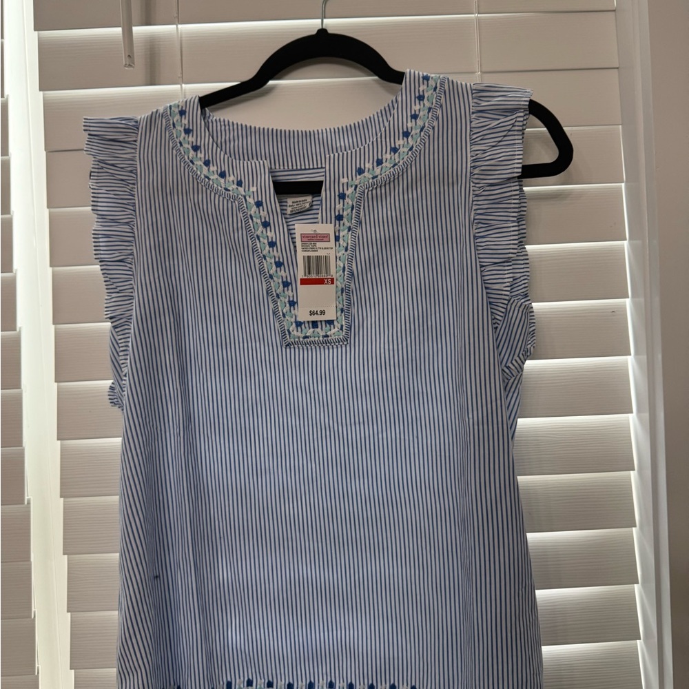 Vineyard Vines Blue and White Striped Blouse